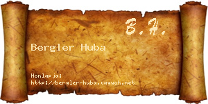 Bergler Huba névjegykártya